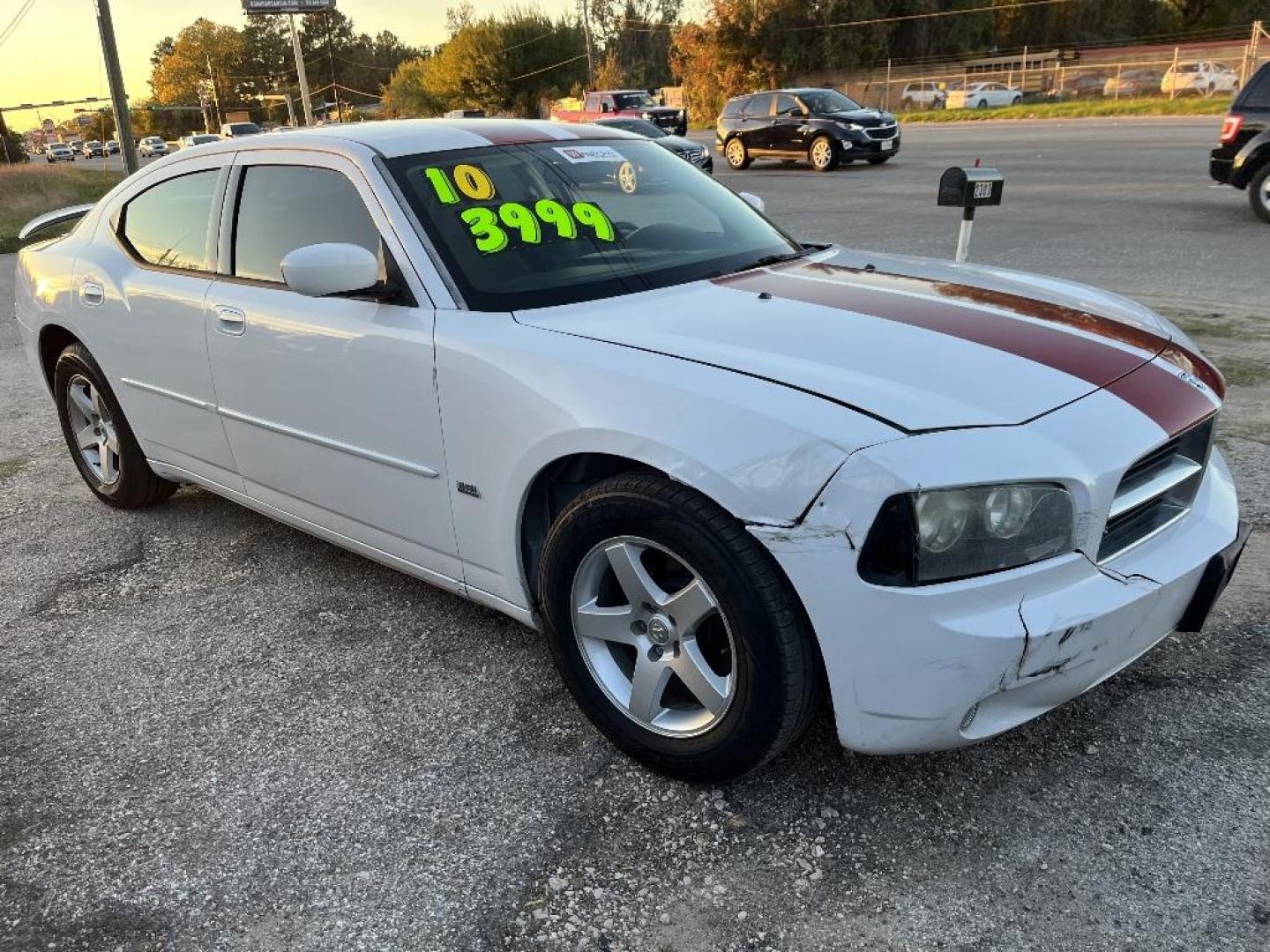 2010 WHITE DODGE CHARGER SXT (2B3CA3CV3AH) with an 3.5L V6 SOHC 24V engine, AUTOMATIC transmission, located at 2303 West Mt. Houston, Houston, Texas, 77038, (281) 507-3956, 29.771597, -95.339569 - Photo#0