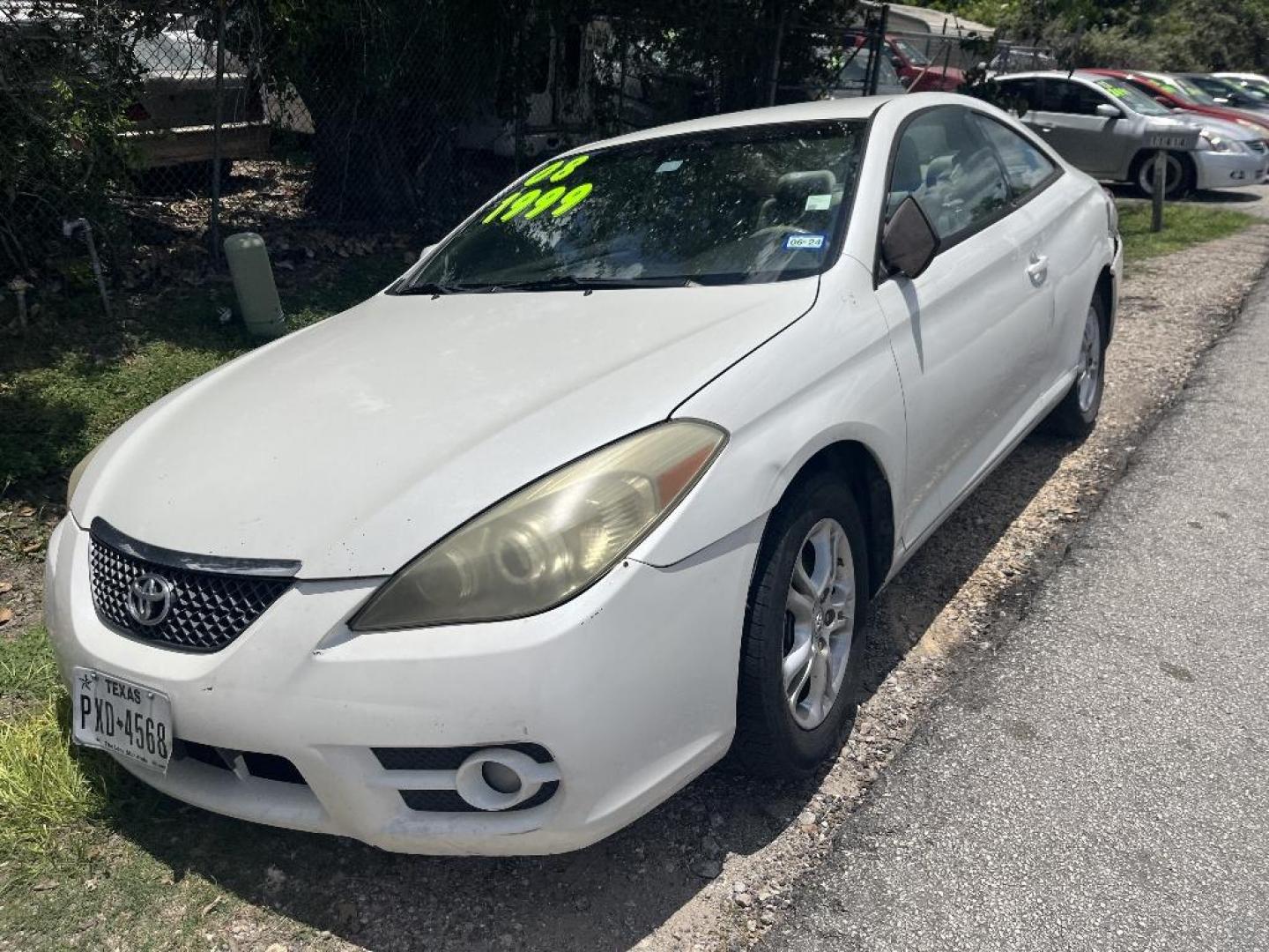 2008 WHITE TOYOTA CAMRY SOLARA Sport (4T1CE30PX8U) with an 2.4L L4 DOHC 16V engine, AUTOMATIC transmission, located at 2303 West Mt. Houston, Houston, Texas, 77038, (281) 507-3956, 29.771597, -95.339569 - Photo#0