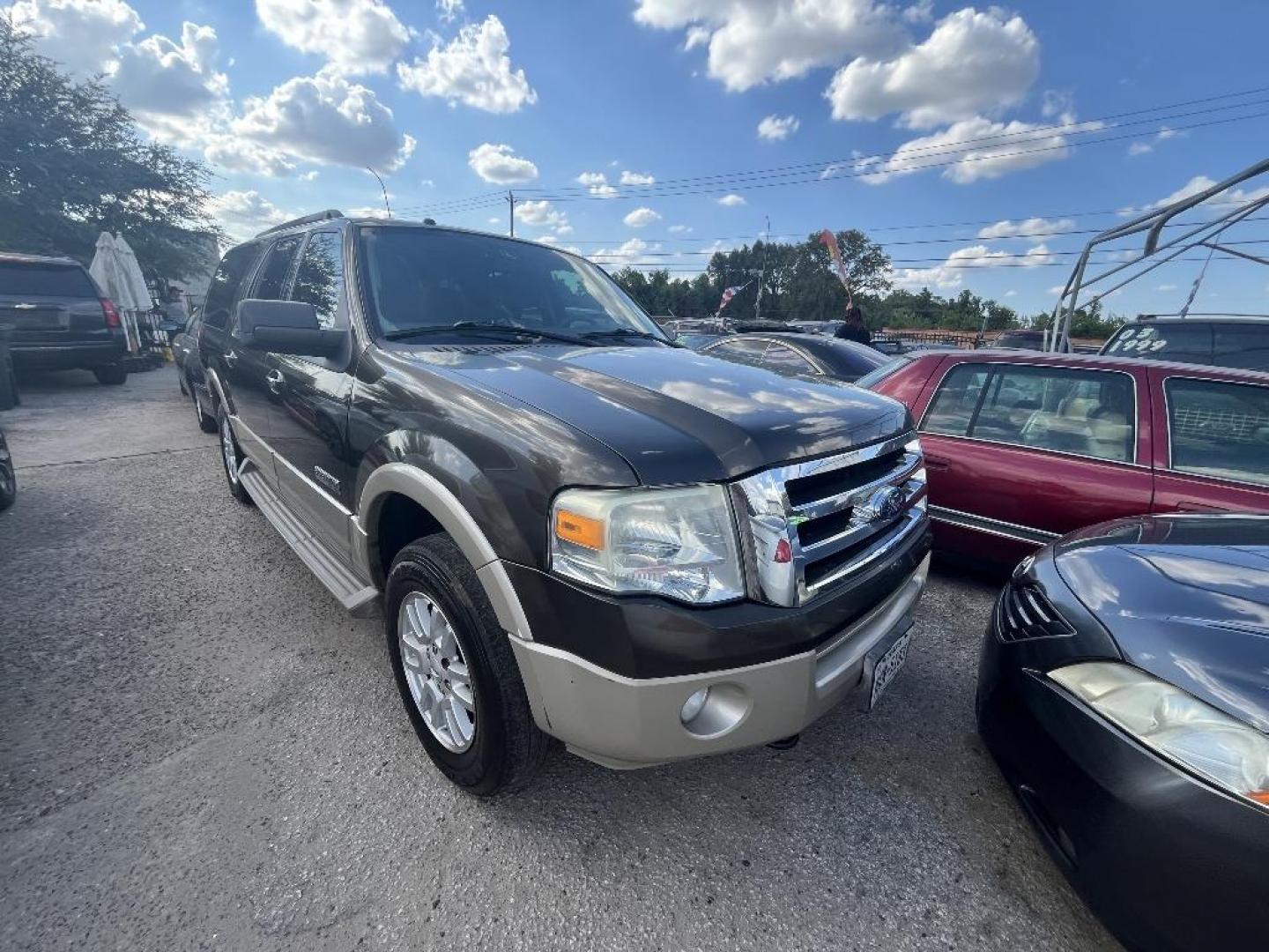 2008 BROWN FORD EXPEDITION EL Eddie Bauer 2WD (1FMFK17518L) with an 5.4L V8 SOHC 16V engine, AUTOMATIC transmission, located at 2303 West Mt. Houston, Houston, Texas, 77038, (281) 507-3956, 29.771597, -95.339569 - Photo#0