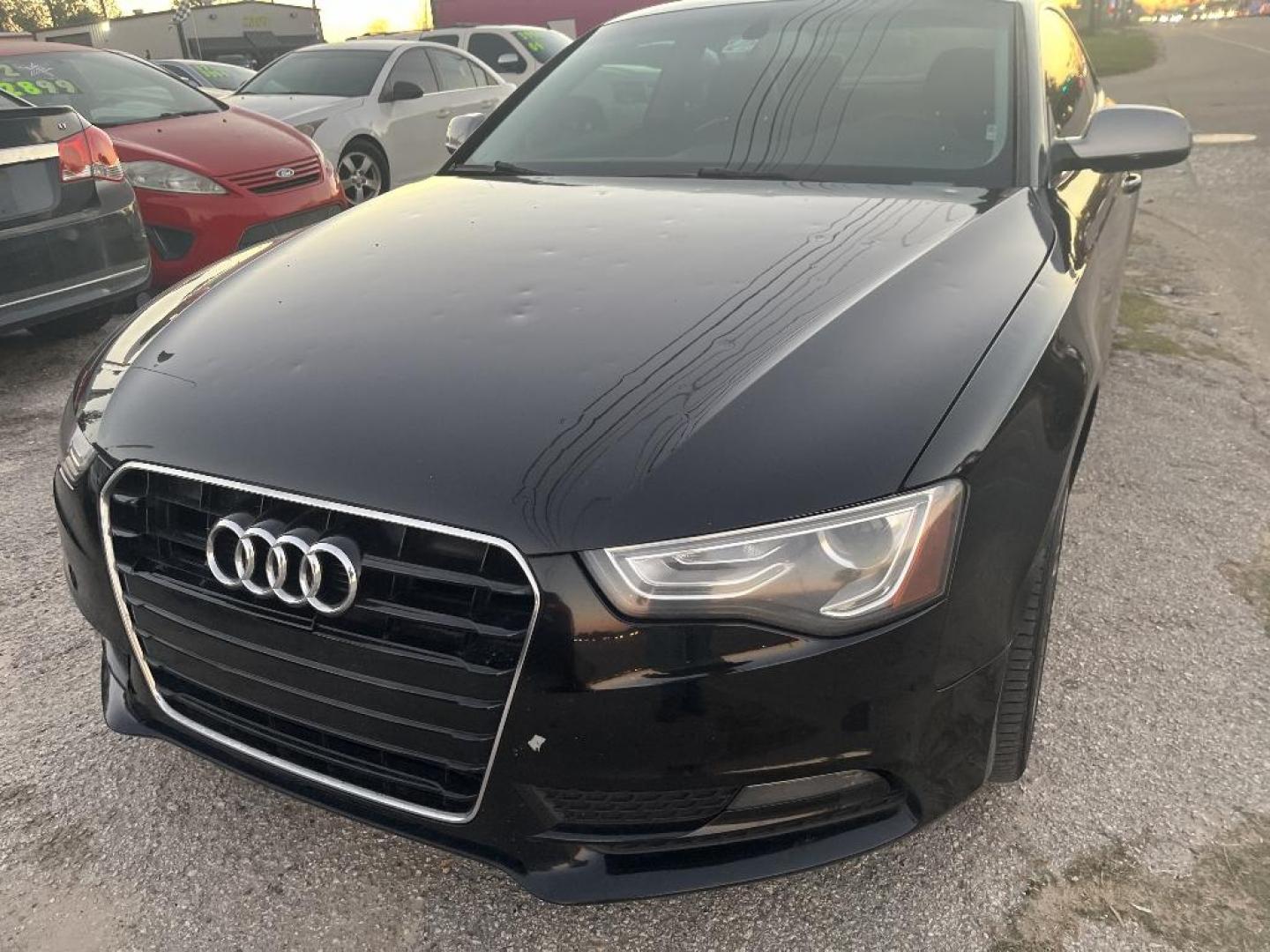 2014 BLACK AUDI A5 Coupe 2.0T quattro Tiptronic (WAULFAFR1EA) with an 2.0L L4 DOHC 16V TURBO engine, AUTOMATIC transmission, located at 2303 West Mt. Houston, Houston, 77038, (281) 507-3956, 29.771597, -95.339569 - Photo#1