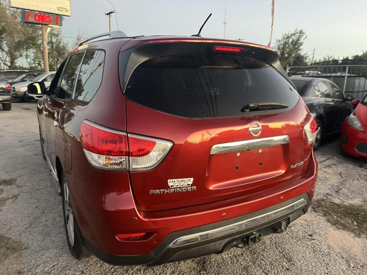 2015 RED NISSAN PATHFINDER S 2WD (5N1AR2MN7FC) with an 3.5L V6 DOHC 24V engine, AUTOMATIC transmission, located at 2303 West Mt. Houston, Houston, 77038, (281) 507-3956, 29.771597, -95.339569 - Photo#1