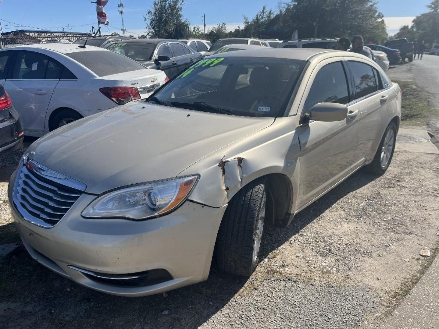 2014 GOLD CHRYSLER 200 Touring (1C3CCBBG2EN) with an 3.6L V6 DOHC 24V FFV engine, AUTOMATIC transmission, located at 2303 West Mt. Houston, Houston, 77038, (281) 507-3956, 29.771597, -95.339569 - Photo#0