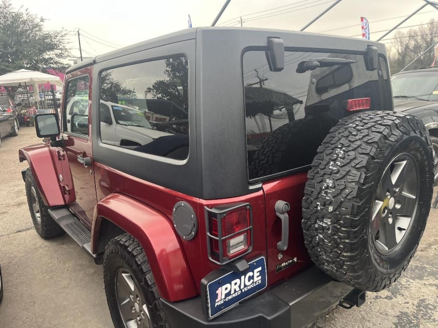 2012 MAROON JEEP WRANGLER Sport 4WD (1C4AJWAG4CL) with an 3.6L V6 DOHC 24V FFV engine, AUTOMATIC transmission, located at 2303 West Mt. Houston, Houston, 77038, (281) 507-3956, 29.771597, -95.339569 - Photo#1